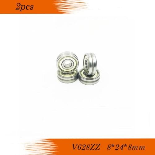V628ZZ 628 8 x24 x8 mm 120 V grooved straightener guide wheel bearings 8 * 24 * 8 mm pulley bearings V groove width 1.5mm