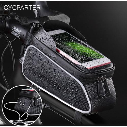 Bike Phone Bag Rainproof Bicycle Front Bag Bike Top Tube Bag Bike Accessories 6.0/6.5in Touchscreen Cell Mobile Phone Case