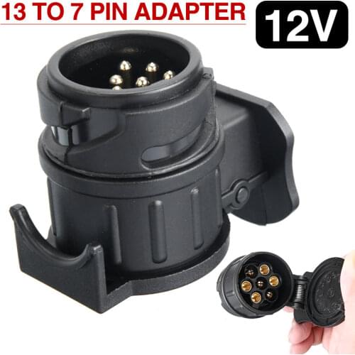 Waterproof 13 To 7 Pin Trailer Towing Caravan Plug Socket Adapter Connector RV Plugs Socket Adapter Protect Accessories