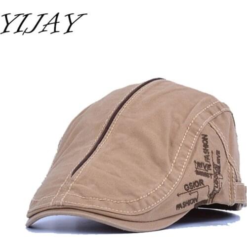 YIJAY new spring summer style cotton beret caps men women fashion flat cap letters gorras casquette visora sun hat 6 colors