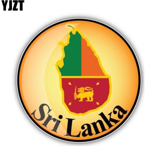 YJZT 12.5CM*12.5CM Accessories Sri Lanka Map Flag Car Sticker Car Window Decal 6-1462