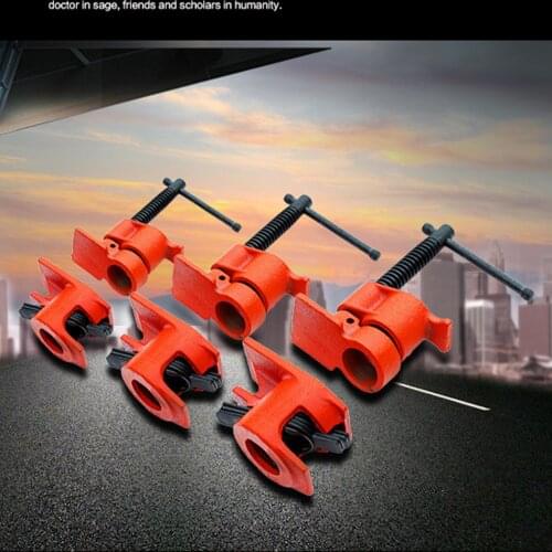 1/2 3/4 Inch Heavy Duty Pipe Clamp for Woodworking Wood Gluing Pipe Clamp Steel Cast Iron Pipe Clamp Fixture Carpenter Hand Tool