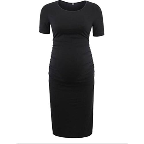 Womens Ruched Maternity Dress Mama Causual Short Sleeve Wrap Dresses Pregnant Womens Clothing vestidos de verano