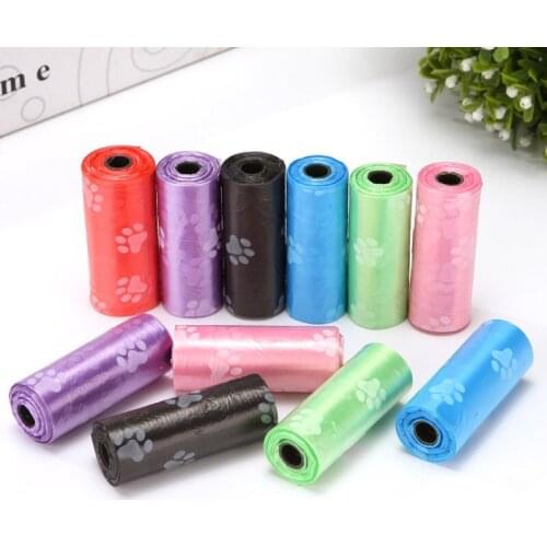 1/5Rolls Pet Dog Poop Bags Dispenser Collector Scoop Holder Puppy Cat Pooper Scooper Bag Small Rolls Outdoor Clean Pets Supplies