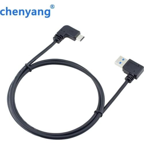 1M USB 3.0 to USB 3.1 Type c USB-C Right & Left Angled to 90 Degree Right & Left Angled A Male Data Cable 1m/100cm/3ft