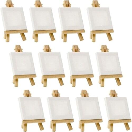 1pcs Artists Wooden Mini Easel Mini Canvas Set Painting Craft DIY Drawing Small Table Easel Gift Home Decoration