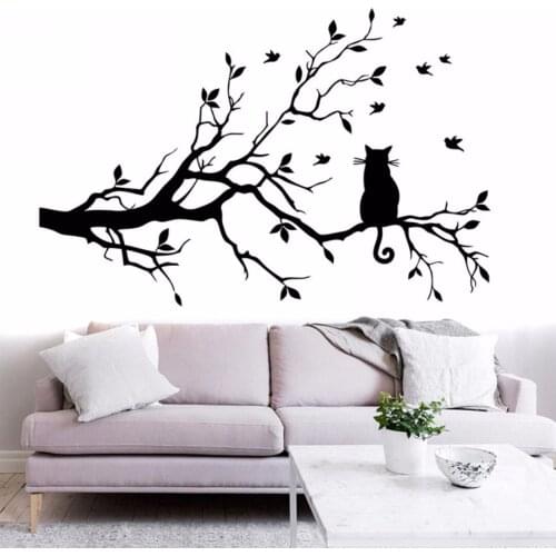 1pc Removable Cat On Tree Branch Wall Sticker Art Decal Mural Home Office Decor New