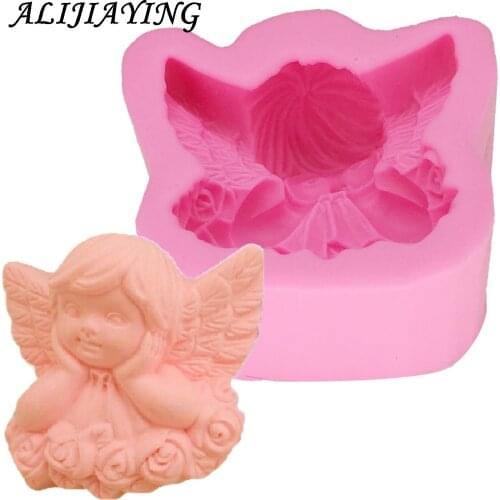 1Pcs Silicone Mold Angel girl Soap Mold Cake Decoration Sugar Baking Tools Kitchen Accessories Silikone Mould For Cake D0771