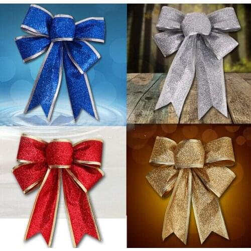 10 X Super Large Big Size 25cm Christmas bowknot Pull Bow Ribbon, Party Wedding Festival Decoration Free Shipping