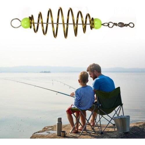 10Pcs Spring Bait Cage Olive Shape Inline Alloy Copper Fishing Rig Bait Feeder Cages Small Fishing Set Accessories