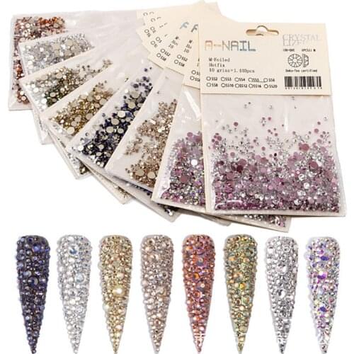 Swarovsky 1440Pcs ss3-ss20 Flatback Crystal and AB Rhinestones For Nail Art Decoration Shoes And Dancing Dress Decoration