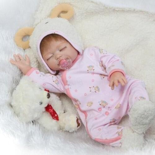20" 50cm reborn babies full body silicone reborn baby dolls with bear dummy pacifier bottle children bebe gift reborn bonecas