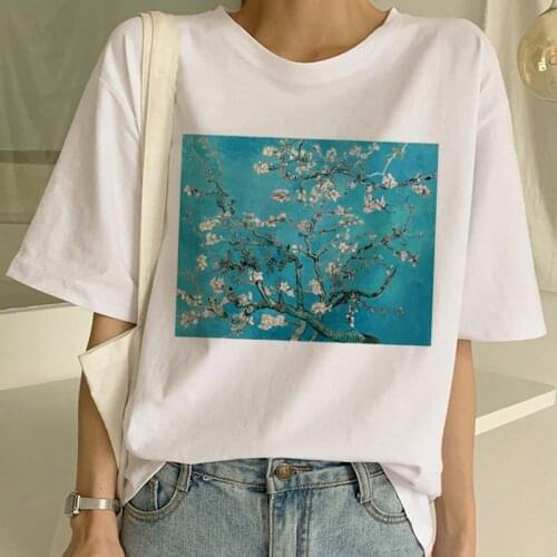 2021 Funny Oversized T Shirt Art Painting Harajuku Ullzang Womens T-shirts with Short Sleeve Female Top tee Woman Clothes