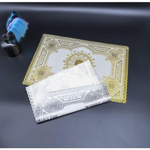 4pcs/lot Eco-friendly Hotel Western PVC Placemats Table Mats Coaster Home table Decoration Gold Hot Stamping Placemats For Table