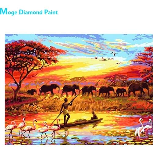 African Savanna Diamond Painting Animals Portrait Round Full Drill Nouveaute DIY Mosaic Embroidery 5D Cross Stitch Home Decor