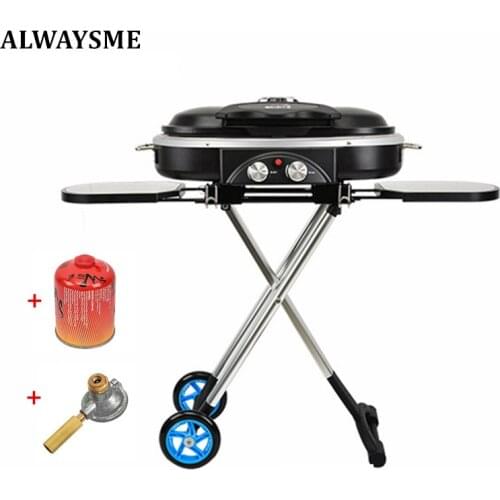 ALWAYSME Marine Kettle Gas Grill, Stainless Steel,Portable BBQ Grills, Outdoor Camping Grill Gas Stove