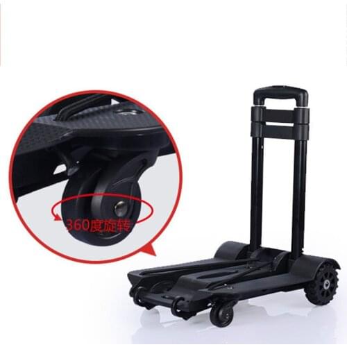 Car Folding Luggage Cart Aluminum Alloy Portable Travel Trailer Household Cart Shopping Trolley Trunk Trailer 45KG Capacity