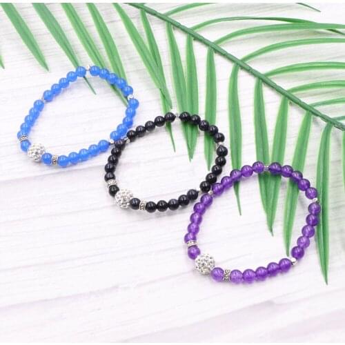 Beads Bracelet Wristband Jewelry for Women Girls Gifts Natural Stone Jades Crystal Galaxy Solar Ametysts Bracelets Bangle B377