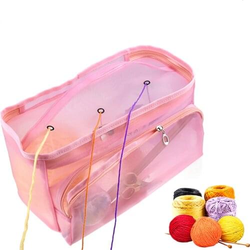Household Knitting Bag Yarn Storage Bag Portable Tote Storage Case for Crocheting Hook Knitting Needles Sewing Accessories
