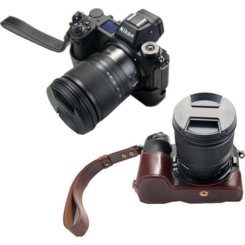 Genuine Cowhide Leather Half Body set Camera Case BASE For Z7 Z6 With Battery Opening real leather