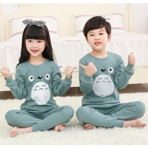Children Pajamas Boys Totoro Cotton Clothes Pants Set Cartoon Sleepwear Kids Pajamas For Girls Toddler Baby Outfits Child Pyjama