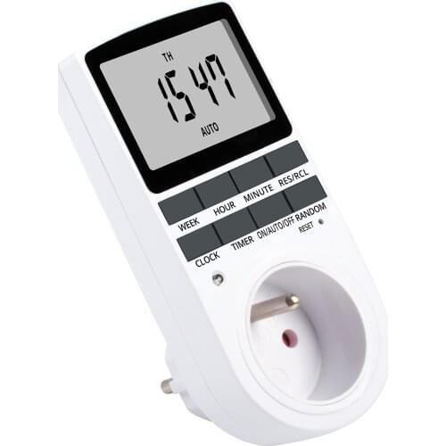 NICLUM Electronic Digital Timer Switch Timer Outlet 50HZ 7 Day 12/24 Hour Programmable Timing Socket French Only