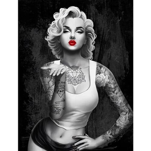 Monroe diamond Embroidery Paint Full Lady Portrait Diamand Painting Complet Stones Picture Wall Stickers New Hobby Diamond Dotz