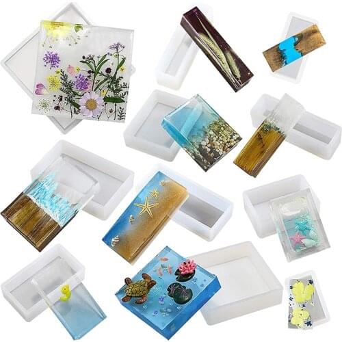 Cube Cuboid Silicone Molds Square Crystal Epoxy Resin Dried Flower Decorative Craft DIY Pendant For Jewelry Making Mould Tools