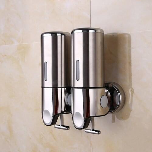 Kitchen Hotle Double-head Shampoo & Soap Dispenser Liquid Soap Holder Wall Mount Lavatory bathroom Shower Accessories