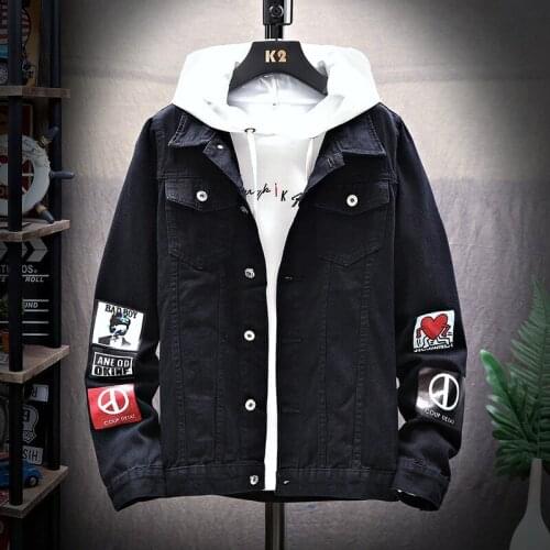 Spring Autumn 2021 Fashion Casual denim jacket men loose spring autumn clothes Korean 2021 new student mens jacket handsome top