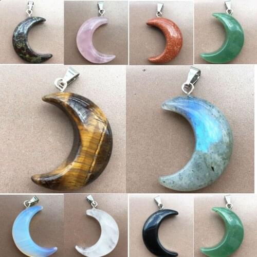 Labradorite Bloodstone Opal Aventurine Carnelian Crystal Goldstone Women Men Art Pendant Bead WB909