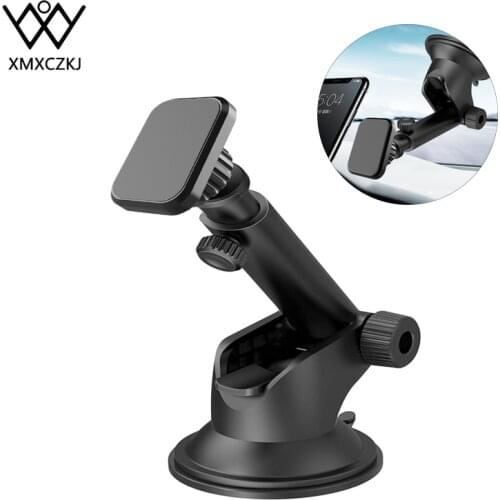 Magnetic Car Phone Holder For iPhone Xs Max XR 8 6 Telescopic Suction Cup Car Dashboard Mount Cell Mobile Phone Holder Stand