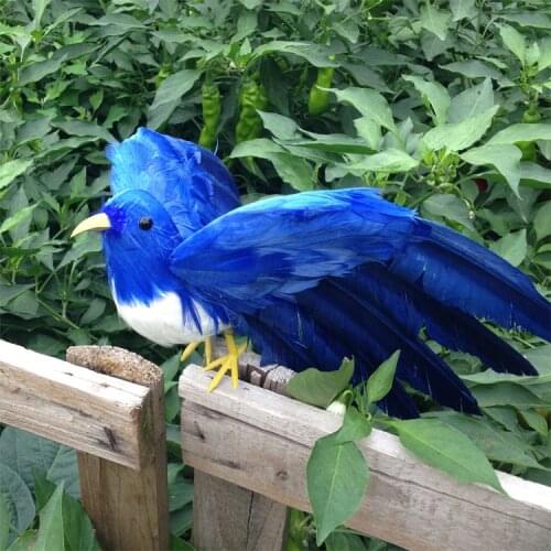 About 22cm new simulation blue bird model foam&furs wings bird gift 1498