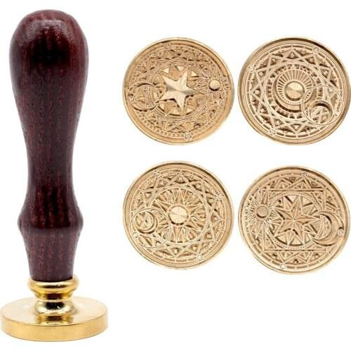 Wax Seal Stamp Magic Array Series Wax Stamp Retro Wooden Handle Stamps DIY Christmas Card Wax Seal Stamp Gifts
