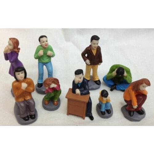 Mental sand sandbox game with Sandplay psychological product class character of Expression emotional characters 9pcs/set