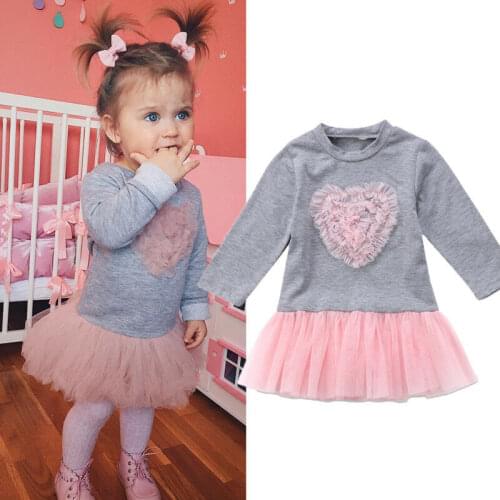 Princess dress Sweet Kids Baby Girl Long Sleeve Lace Tutu Tulle Dress Outfits Clothes ropa bebe infant clothing girl dress