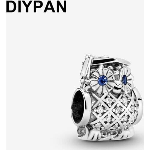 Fit Original Pandora Charms Bracelets 925 Silver Owl Graduation Charm Beads For Jewelry Making Women Berloque