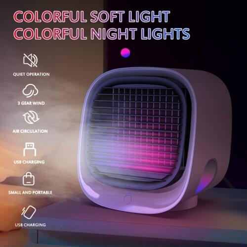 Mini Portable Air Conditioner Conditioning Humidifier Purifier USB Desktop Air Cooler Fan Summer Cooling With Water Tank