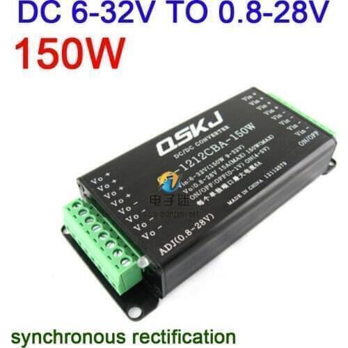 DYKB 150W DC Converter 6V-32V to 0.8-28V 5V 9V 12V 15V 19V 24V Buck Boost Step Up Down Adjustable Voltage Regulator Car PC Power