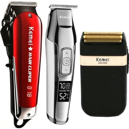 Kemei Professional Hair Trimmer Powerful Electric Hair Clipper Shaver Hair Shaving Machine Hair Cutting Beard Electric Razor