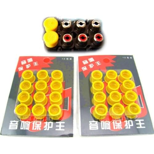 12Pcs Yellow RCA Dust Proof Cover Female Jack Connector Protector RCA Cap