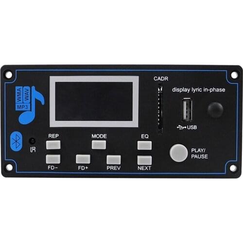Bluetooth Decoding Board, MP3 Decoding Board Player Support FM Radio AUX USB With Lyrics Display