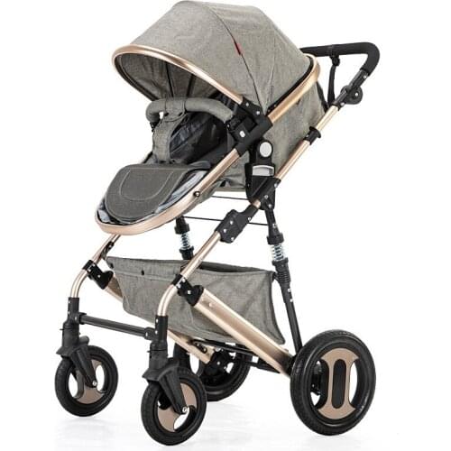 High View Stroller Light Folding Ultralight Can Sit and Lie Portable Baby Cart Simple Umbrella Car Baby Stroller Baby Carriage