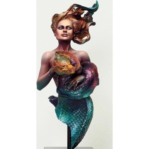 Self-assembled New Unassembled 1/10 ancient woman warror with hair bust Resin Figure Unpainted Model Kit