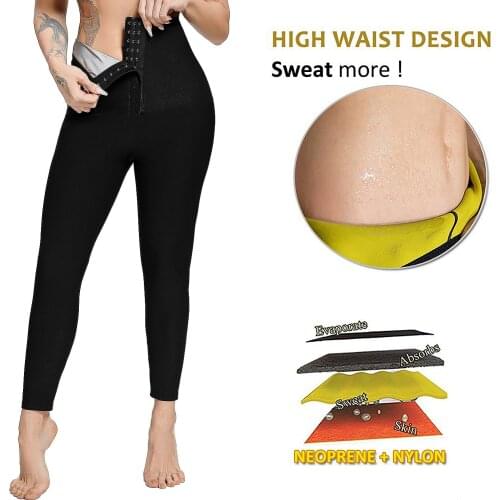 INFILAR Ankle Length Yoga Pants Hot Neoprene Sports Leggings Absorb Sweat Trouser Fitness Slim Body Shaper Seamless Gym Capris