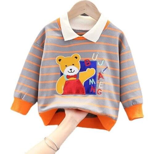 Spring Autumn Baby Clothes Fashion Children Girls Boys Cartoon T-Shirt Toddler Costume Infant Cotton Clothing Kids Sportswear