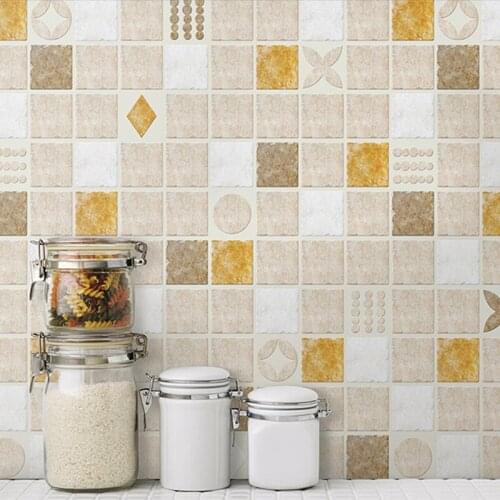 Oil wallpaper bathroom waterproof stickers high temperature resistant tile wall stickers
