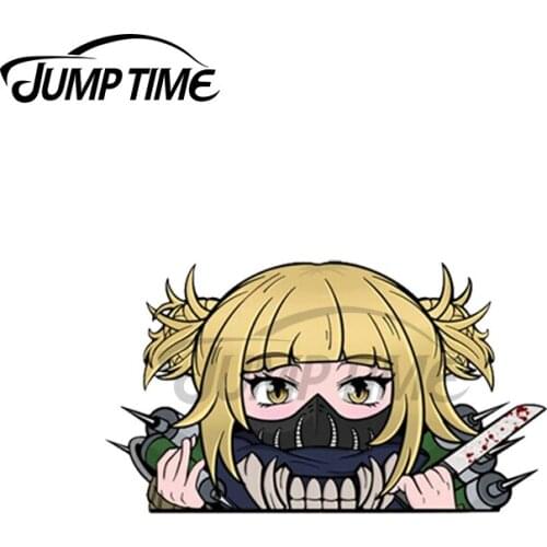 Jump Time 13 x 8.7cm For Himiko Toga Peeker Car Stickers JDM Vinyl Air Conditioner RV VAN Fine Decal Car Accessories Graphics