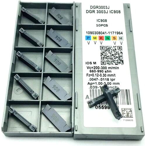 High quality turning tool DGR3003J IC908 / DGR3003C IC908 carbide grooving insert CNC turning tool grooving tool