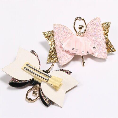 Toddler Kids Baby Girls Bow Clips Ballet Girl Hair Clip Hairpins Barrette Princess Party Headwear Decoration